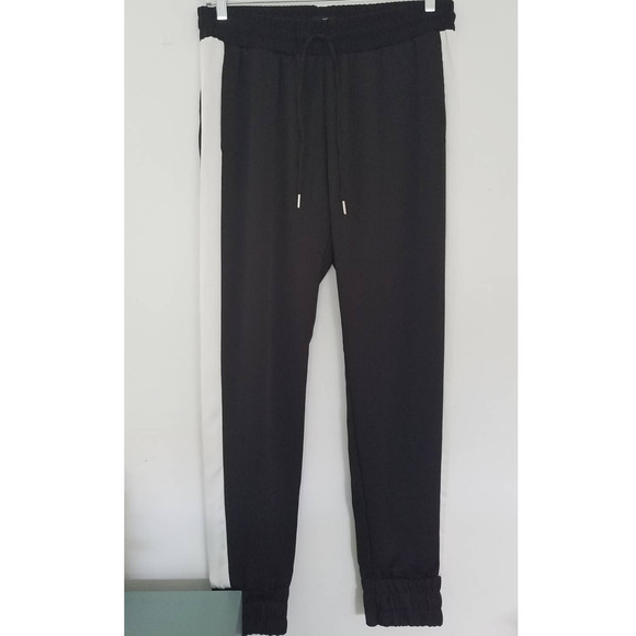 SOLD! H&M New Tuxedo Stripe Drawstring Jogger Pant Black Size 12 NWT - Picture 2 of 8
